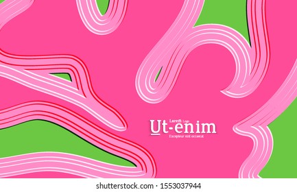 Abstract web templates with wavy embossed gradient shapes on gradient background. Social media web banner or landing page. Abstract paper cut 3d layered topographic background.