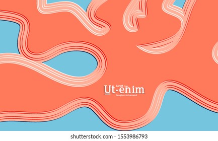 Abstract web templates with wavy embossed gradient shapes on black background. Social media web banner or landing page. Abstract paper cut 3d layered topographic background.