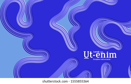 Abstract web templates with wavy embossed gradient shapes on colored background. Social media web banner or landing page. Abstract paper cut 3d layered topographic background.