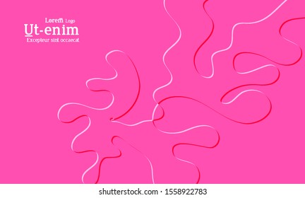 Abstract web templates with wavy embossed shapes on bright colored gradient background. Social media web banner or landing page. Fluid lighting effect with smooth liquid colors.