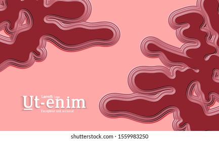 Abstract web templates with wavy embossed gradient shapes on gradient background. Social media web banner or landing page. Fluid lighting effect with smooth liquid colors.