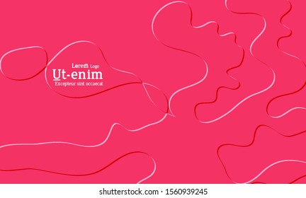Abstract web templates with wavy embossed shapes on bright colored gradient background. Social media web banner or landing page. Fluid lighting effect with smooth liquid colors.
