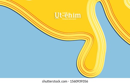 Abstract web templates with wavy embossed gradient shapes on colored background. Social media web banner or landing page. Abstract paper cut 3d layered topographic background.