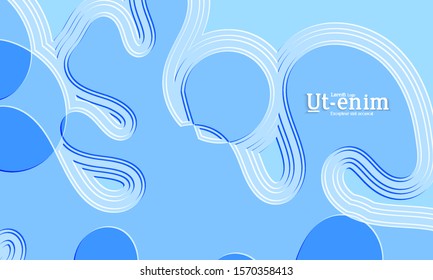 Abstract web templates with wavy embossed gradient shapes on gradient background. Social media web banner or landing page. Abstract paper cut 3d layered topographic background.