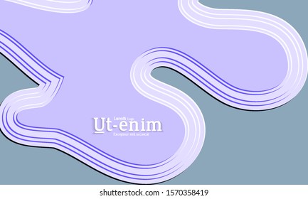 Abstract web templates with wavy embossed gradient shapes on colored background. Social media web banner or landing page. Abstract paper cut 3d layered topographic background.