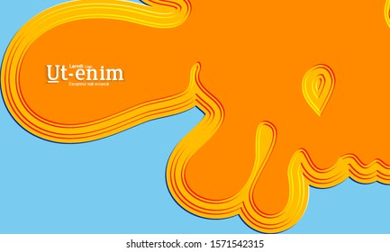 Abstract web templates with wavy embossed gradient shapes on colored background. Social media web banner or landing page. Abstract paper cut 3d layered topographic background.