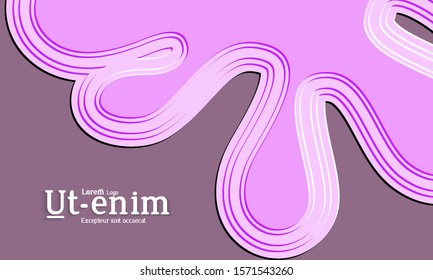 Abstract web templates with wavy embossed gradient shapes on colored background. Social media web banner or landing page. Abstract paper cut 3d layered topographic background.