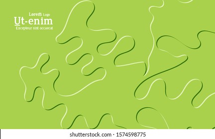 Abstract web templates with wavy embossed shapes on bright colored gradient background. Social media web banner or landing page. Fluid lighting effect with smooth liquid colors.