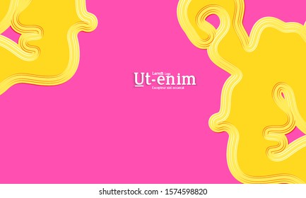 Abstract web templates with wavy embossed gradient shapes on gradient background. Social media web banner or landing page. Fluid lighting effect with smooth liquid colors.