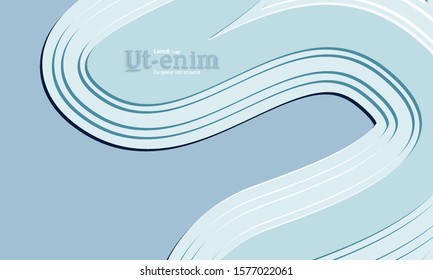 Abstract web templates with wavy embossed gradient shapes on colored background. Social media web banner or landing page. Abstract paper cut 3d layered topographic background.