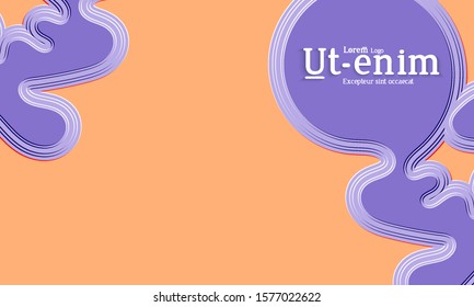 Abstract web templates with wavy embossed gradient shapes on gradient background. Social media web banner or landing page. Fluid lighting effect with smooth liquid colors.