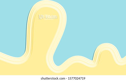 Abstract web templates with wavy embossed gradient shapes on black background. Social media web banner or landing page. Abstract paper cut 3d layered topographic background.