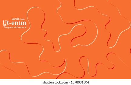 Abstract web templates with wavy embossed shapes on bright colored gradient background. Social media web banner or landing page. Fluid lighting effect with smooth liquid colors.