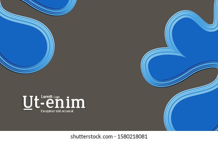 Abstract web templates with wavy embossed gradient shapes on gradient background. Social media web banner or landing page. Fluid lighting effect with smooth liquid colors.