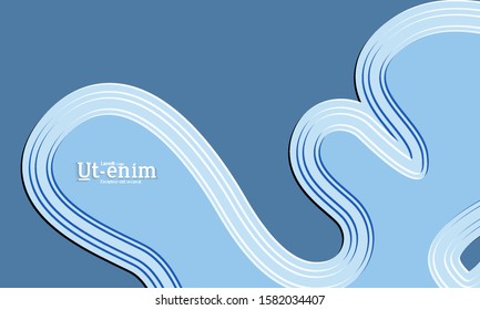 Abstract web templates with wavy embossed gradient shapes on black background. Social media web banner or landing page. Abstract paper cut 3d layered topographic background.