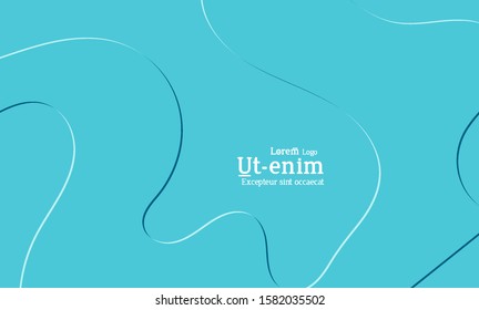 Abstract web templates with wavy embossed shapes on bright colored gradient background. Social media web banner or landing page. Fluid lighting effect with smooth liquid colors.