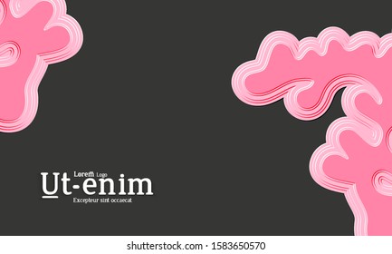 Abstract web templates with wavy embossed gradient shapes on gradient background. Social media web banner or landing page. Fluid lighting effect with smooth liquid colors.