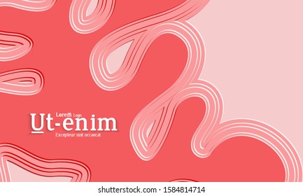 Abstract web templates with wavy embossed gradient shapes on black background. Social media web banner or landing page. Abstract paper cut 3d layered topographic background.