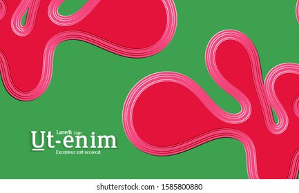 Abstract web templates with wavy embossed gradient shapes on gradient background. Social media web banner or landing page. Fluid lighting effect with smooth liquid colors.