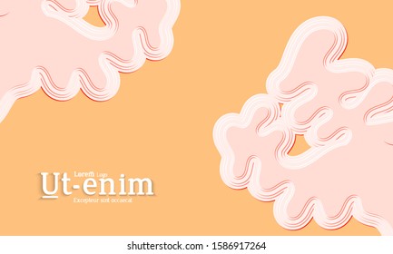 Abstract web templates with wavy embossed gradient shapes on gradient background. Social media web banner or landing page. Fluid lighting effect with smooth liquid colors.