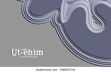 Abstract web templates with wavy embossed gradient shapes on black background. Social media web banner or landing page. Abstract paper cut 3d layered topographic background.