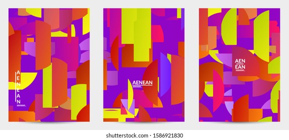 Abstract web templates with wavy embossed shapes on bright colored gradient background. Social media web banner or landing page. Fluid lighting effect with smooth liquid colors.