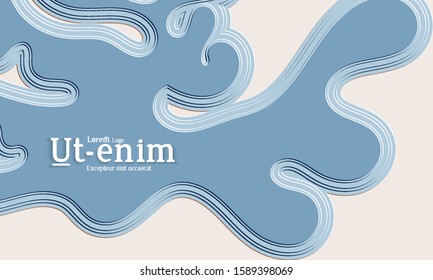 Abstract web templates with wavy embossed gradient shapes on black background. Social media web banner or landing page. Abstract paper cut 3d layered topographic background.