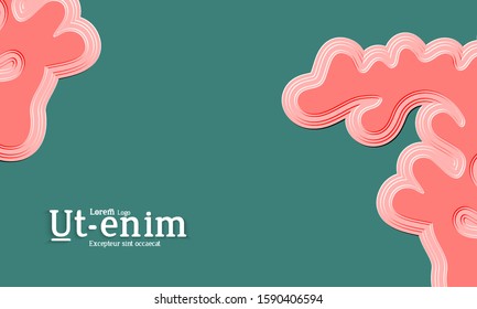 Abstract web templates with wavy embossed gradient shapes on gradient background. Social media web banner or landing page. Fluid lighting effect with smooth liquid colors.