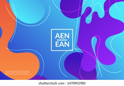 Abstract web templates with wavy gradient shapes and curvy lines. Social media web banner or landing page. Wavy geometric background.
