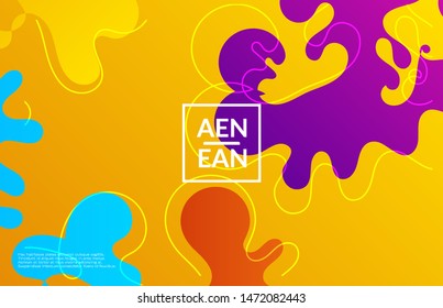 Abstract web templates with wavy gradient shapes and curvy lines. Social media web banner or landing page. Wavy geometric background.