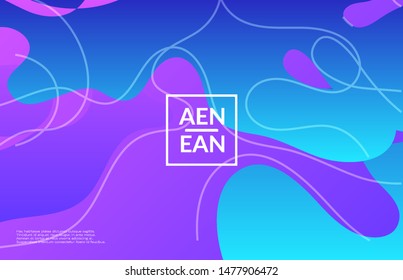 Abstract web templates with wavy gradient shapes and curvy lines. Social media web banner or landing page. Wavy geometric background.