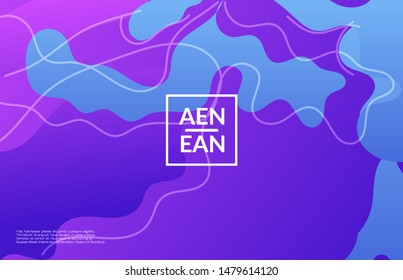 Abstract web templates with wavy gradient shapes and curvy lines. Social media web banner or landing page. Wavy geometric background.