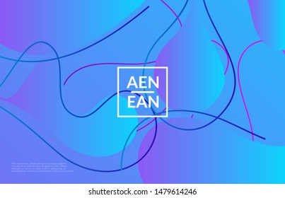 Abstract web templates with wavy gradient shapes and curvy lines. Social media web banner or landing page. Wavy geometric background.