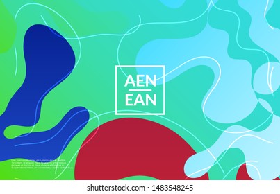 Abstract web templates with wavy gradient shapes and curvy lines. Social media web banner or landing page. Wavy geometric background.