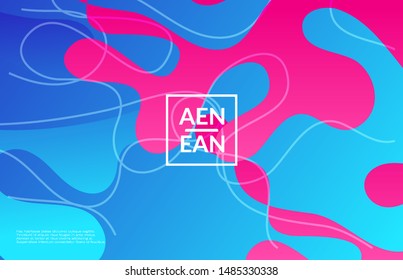 Abstract web templates with wavy gradient shapes and curvy lines. Social media web banner or landing page. Wavy geometric background.