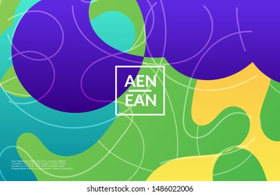 Abstract web templates with wavy gradient shapes and curvy lines. Social media web banner or landing page. Wavy geometric background.