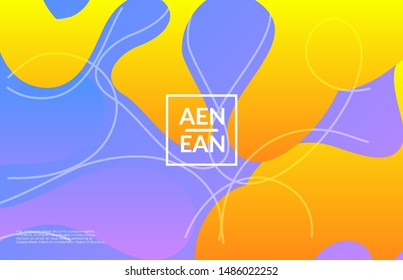 Abstract web templates with wavy gradient shapes and curvy lines. Social media web banner or landing page. Wavy geometric background.