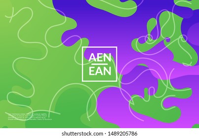 Abstract web templates with wavy gradient shapes and curvy lines. Social media web banner or landing page. Wavy geometric background.