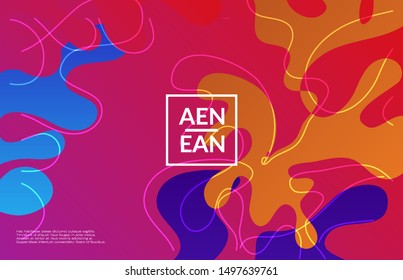 Abstract web templates with wavy gradient shapes and curvy lines. Social media web banner or landing page. Wavy geometric background.
