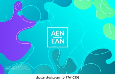 Abstract web templates with wavy gradient shapes and curvy lines. Social media web banner or landing page. Wavy geometric background.