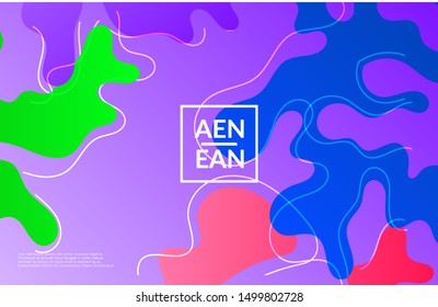 Abstract web templates with wavy gradient shapes and curvy lines. Social media web banner or landing page. Wavy geometric background.