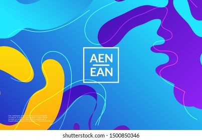 Abstract web templates with wavy gradient shapes and curvy lines. Social media web banner or landing page. Wavy geometric background.