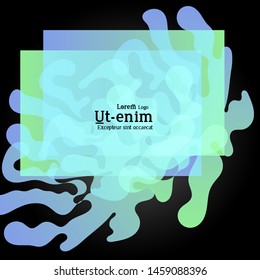 Abstract web templates with wavy overlapping gradient shapes on black background. Social media web banner or landing page. Fluid lighting effect with smooth liquid colors. 