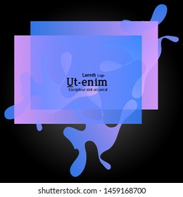 Abstract web templates with wavy overlapping gradient shapes on black background. Social media web banner or landing page. Fluid lighting effect with smooth liquid colors. 