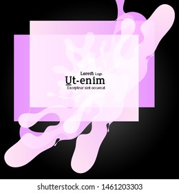 Abstract web templates with wavy overlapping gradient shapes on black background. Social media web banner or landing page. Fluid lighting effect with smooth liquid colors. 