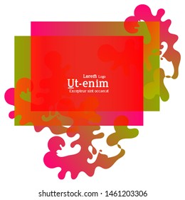 Abstract web templates with wavy overlapping gradient shapes on bright colored background. Social media web banner or landing page. Fluid lighting effect with smooth liquid colors. 