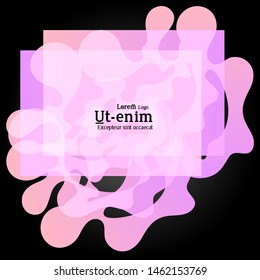 Abstract web templates with wavy overlapping gradient shapes on black background. Social media web banner or landing page. Fluid lighting effect with smooth liquid colors. 