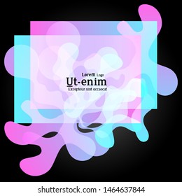 Abstract web templates with wavy overlapping gradient shapes on black background. Social media web banner or landing page. Fluid lighting effect with smooth liquid colors. 