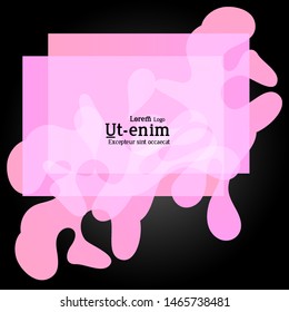 Abstract web templates with wavy overlapping gradient shapes on black background. Social media web banner or landing page. Fluid lighting effect with smooth liquid colors. 
