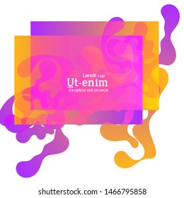 Abstract web templates with wavy overlapping gradient shapes on bright colored background. Social media web banner or landing page. Fluid lighting effect with smooth liquid colors. 